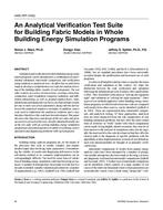 4495 — An Analytical Verification Test Suite for Building Fabric Models in WholeBuilding Energy Simulation Programs