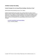 Public Session: Strategies for Low Energy Efficient Buildings: What Does It Take?