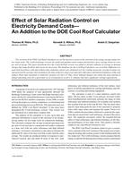 Effect of Solar Radiation Control on Electricity Demand CostsÃ¢Â€Â”An Addition to the DOE Cool Roof Calculator