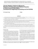 Climate Stability of Historical Museums: Research of Temperature and Moisture Reaction in Areas Close to Outer WallsÃ¢Â€Â”Consequences Regarding the Building and the Exhibits