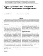 Hygroscopic Inertia as a Function of Transient Behavior of Covering Materials