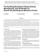 The Building DeveloperÃ¢Â€Â™s Requirements, Management, and Verification to Ensure Dry Buildings by Moisture Control