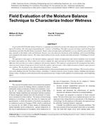 Field Evaluation of the Moisture Balance Technique to Characterize Indoor Wetness