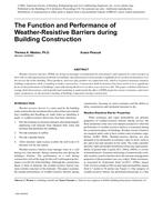 The Function and Performance of Weather-Resistive Barriers during Building Construction