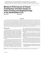 Moisture Performance of Closed Crawlspaces and their Impact on Home Cooling and Heating Energy in the Southeastern U.S.