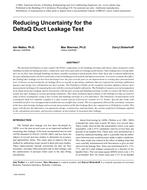 Reducing Uncertainty for the DeltaQ Duct Leakage Test