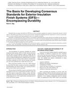 The Basis for Developing Consensus Standards for Exterior Insulation Finish Systems (EIFS)Ã¢Â€Â”Encompassing Durability