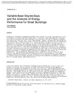 CH-85-19-1 — Variable-Base Degree-Days and the Analysis of Energy Performance for Small Buildings
