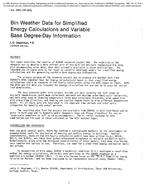 2854 (RP-385) — Bin Weather Data for Simplified Energy Calculations and Variable Base Degree-Day Information