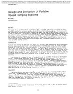CH-85-04-3 — Design and Evaluation of Variable Speed Pumping Systems