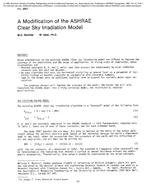 2863 — A Modification of the ASHRAE Clear Sky Irradiation Model
