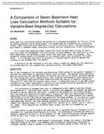 CH-85-19-2 — A Comparison of Seven Basement Heat Loss Calculation Methods Suitable for Variable-Base Degree-Day Calculations