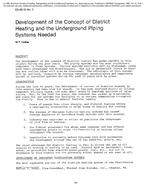 CH-85-10-3 — Development of the Concept of District Heating and the Underground Piping Systems Needed