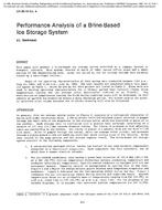 CH-85-18-4 — Performance Analysis of a Brine-Based Ice Storage System