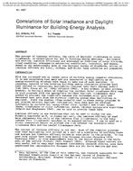 2867 — Correlations of Solar Irradiance and Daylight Illuminance for Building Energy Analysis
