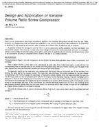 2876S — Design and Application of Variable Volume Ratio Screw Compressor