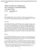 2858 — Effect of Indoor Air Temperature and Humidity on the Performance of a Heat Pump