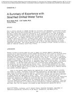 CH-85-20-2 — A Summary of Experience with Stratified Chilled Water Tanks