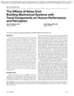 AB-10-018 (RP-1322) — The Effects of Noise from Building Mechanical Systems with Tonal Components on Human Performance and Perception