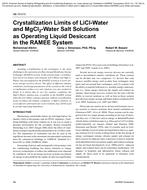 AB-10-015 — Crystallization Limits of LiCl-Water and MgCl2-Water Salt Solutions as Operating Liquid Desiccant in the RAMEE System