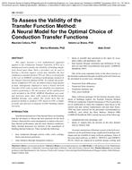 AB-10-022 — To Assess the Validity of the Transfer Function Method: A Neural Model for the Optimal Choice of Conduction Transfer Functions