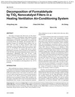 AB-10-016 — Decomposition of Formaldehyde by TiO2 Nanocatalyst Filters in a Heating Ventilation Air-Conditioning System