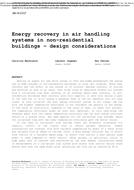 AB-10-C017 — Energy recovery in air handling systems in non-residential buildings Ã¢Â€Â“ design considerations