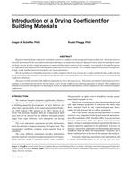 Buildings XI Conference — Introduction of a Drying Coefficient for Building Materials