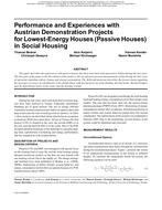 Buildings XI Conference — Performance and Experiences with Austrian Demonstration Projects for Lowest-Energy Houses (Passive Houses) in Social Housing