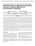Ventilation Filters as High Volume Sampling Devices for Airborne Bacteria and Virus Particles in Buildings