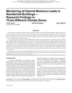 Buildings XI Conference — Monitoring of Internal Moisture Loads in Residential BuildingsÃ¢Â€Â”Research Findings in Three Different Climate Zones