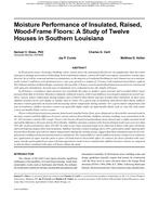 Buildings XI Conference — Moisture Performance of Insulated, Raised, Wood-Frame Floors: A Study of Twelve Houses in Souther Louisiana