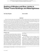 Buildings XI Conference — Sealing of Window and Door Joints in Timber Frame Buildings and Watertightness