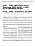 Fungi, Bacteria and Pollens Seasonally Quantified at 3 Basic Schools in Lisbon: Evaluation of Ventilation Need