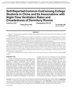 Self-Reported Common Cold among College Students in China and Its Associations with Night-Time Ventilation Rates and Crowdedness of Dormitory Rooms
