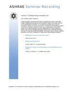 Seminar 07 — Building Energy Simulation 102