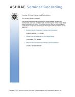 Seminar 56 — Low Energy Load Calculations