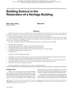 Buildings XI Conference — Building Science in the Restoration of a Heritage Building
