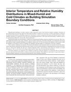 Buildings XI Conference — Interior Temperature and Relative Humidity Distributions in Mixed-Humid and Cold Climates as Building Simulation Boundary Conditions