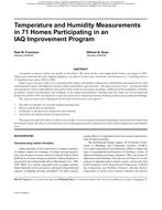 Buildings XI Conference — Temperature and Humidity Measurements in 71 Homes Participating in an IAQ Improvement Program