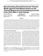 Buildings XI Conference — Benchmarking Three-Dimensional Thermal Model against Field Measurement on the Thermal Response of an Insulating Concrete Form (ICF) Wall in Cold Climate