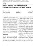 LV-11-001 — Actual Savings and Performance of Natural Gas Instantaneous Water Heaters