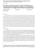 LV-11-C027 — Building Development: High Performance Teamwork for High Performance Buildings