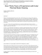 LV-11-C007 — Over Thirty Years of Experience with Solar Thermal Water Heating