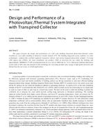 ML-11-C048 — Design and Performance of a Photovoltaic/Thermal System Integrated with Transpired Collector