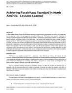 ML-11-C007 — Achieving Passivhaus Standard in North America: Lessons Learned