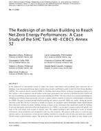ML-11-C040 — The Redesign of an Italian Building to Reach Net Zero Energy Performances: A Case Study of the SHC Task 40 – ECBCS Annex 52