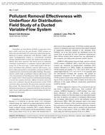 ML-11-027 — Pollutant Removal Effectiveness with Underfloor Air Distribution: Field Study of a Ducted Variable-Flow System