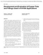 ML-11-022 — Development and Evaluation of Copper Tube and Fittings Used in R-410A Applications