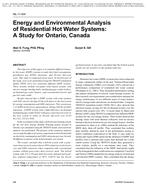 ML-11-004 — Energy and Environmental Analysis of Residential Hot Water Systems: A Study for Ontario, Canada